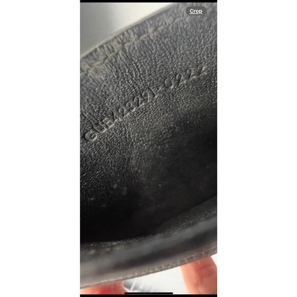 SAINT LAURENT Black Matelassé Grained Calfskin Leather w/Chevron Quilting $380 - Picture 4 of 8